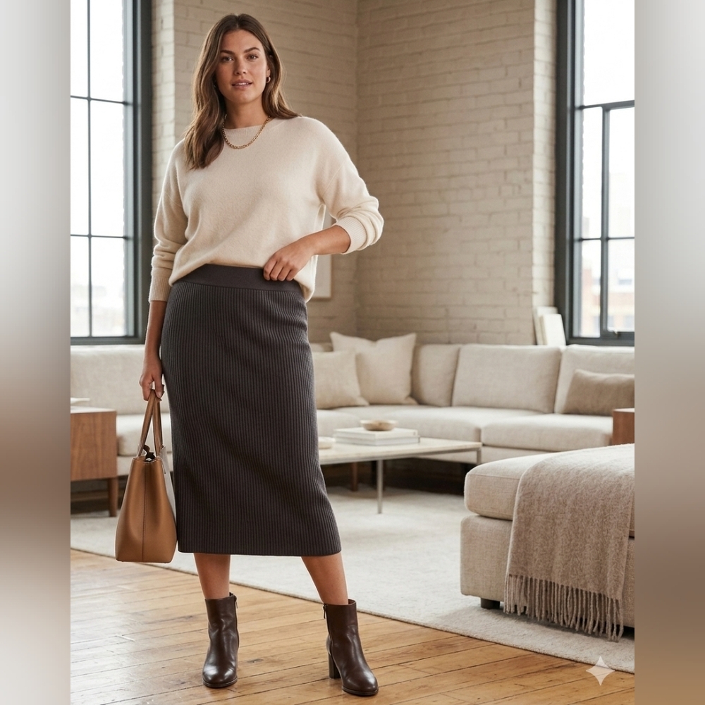 M MADE IN ITALY NWT Classic Knit Pencil Skirt from Aldila Boutique. Size Large.